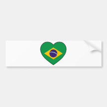 Brazil Heart Soccer Auto Sticker