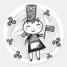 Bretonne fille runder sticker