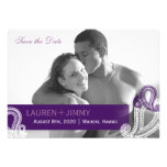 BridalHeaven Aubergine u. weißes Foto Save the Dat Personalisierte Ankündigungskarten
