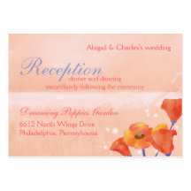 BridalHeaven Mohnblumen-Hochzeits-Empfang (3.5x2.5 Visitenkarten Vorlage