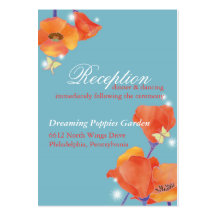 BridalHeaven Mohnblumen-Hochzeits-Empfang (3.5x2.5 Visitenkarte