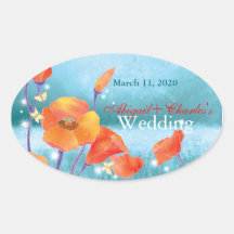 BridalHeaven rote aquamarine Mohnblumen-Save the D