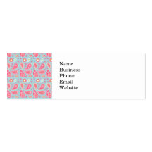 Bright Blue and Pretty Pink Paisley Pattern Business Card Template