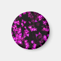 Bright Purple Flowers with White Centers Fridge Magnet