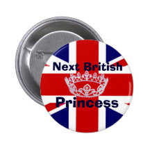 Britische Prinzessin Crown Pin Button