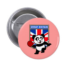 BRITISCHER Tischtennis-Panda Anstecknadelbutton
