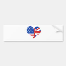 Britisches amerikanisches Herz Autoaufkleber