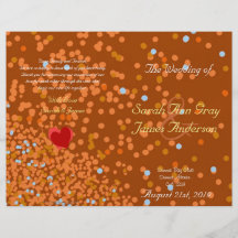 Bronze Confetti wedding program Flyers