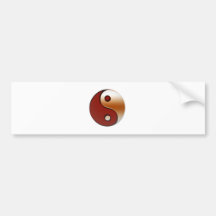 Bronziertes Yin Yang Autoaufkleber