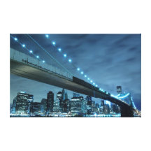 Brooklyn-Brücke nachts, New York City Galerie Gefaltete Leinwand