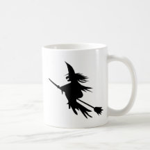 Broomstick-Hexe-Silhouette Teehaferl