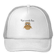 Brown cute owl mesh hats