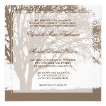 Brown-Eichen-Baum-Hochzeit im Herbst Ankündigungen