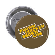 Brown-Huhn-Brown-Kuh Anstecknadelbuttons