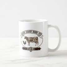 Brown-Huhn-Brown-Kuh-Bauernhöfe Kaffeehaferl