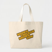 Brown-Huhn-Brown-Kuh Leinentasche
