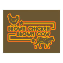 Brown-Huhn-Brown-Kuh Postkarte