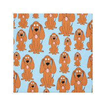 Brown-Hunde auf hellblauem. Galerie Faltleinwand