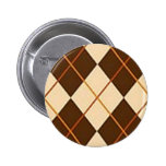 Brown kariert anstecknadelbutton