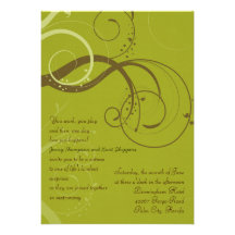 BROWN/OLIVGRÜNE HOCHZEIT Einladung