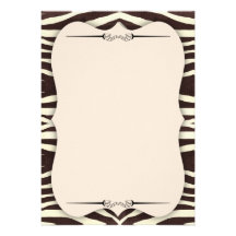 Brown u. beige Tiermuster-Einladung