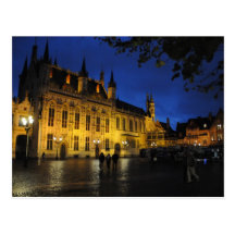 Brügge-Kathedrale nachts Postkarte