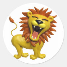 Brüllender Löwe Runder Sticker