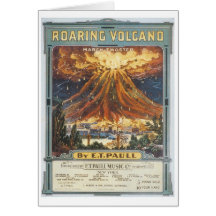 BrüllenvulkanVintage Songbook-Abdeckung Karten