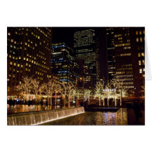 Brunnen beleuchtet New York City Grußkarte