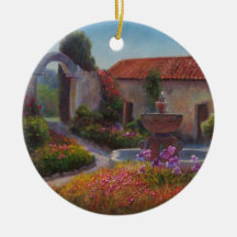 Brunnen und Garten an Carmel Auftrag Weihnachtsbaum Ornament
