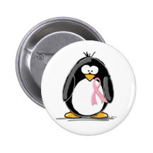 Brustkrebs-Pinguin Button