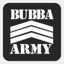 BUBBA ARMEE QUADRATAUFKLEBER