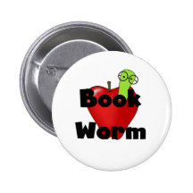 Buch-Wurm Anstecknadelbuttons