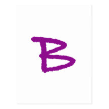 Buchstabe B lila Postkarten