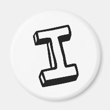 Buchstabe I Kühlschrankmagnet