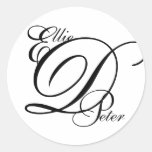 Buchstaben u. Namen des Monogramm-drei, die Aufkle