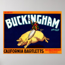 Buckingham Kalifornien Bartletts Plakat