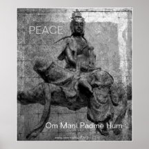 Buddasava von Gnade 觀音菩薩 W/Tibetan Beschwörungsfor Plakat