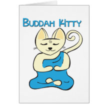 Buddha-Miezekatze Grußkarte