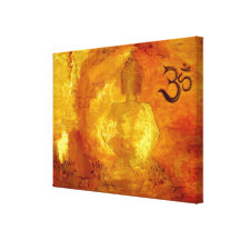 Buddha mit OM und Lotosflowers Gespannte Galerie Drucke