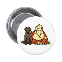 Buddha-Schokoladen-Labrador-Knopf Buttons