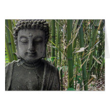 Buddha vor Bambushintergrund Karte