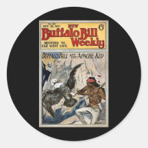 Buffalo Bill wöchentliches 1917 - das Apache-Kind Runder Sticker