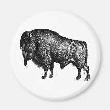 Büffel-amerikanischer Bison-Vintager hölzerner Sti Kühlschrankmagnete