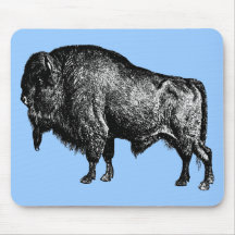 Büffel-amerikanischer Bison-Vintager hölzerner Sti Mousepad