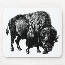 Büffel-amerikanischer Bison-Vintager hölzerner Sti Mousepads