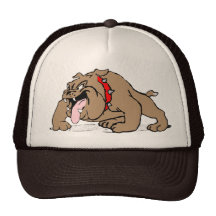 Bulldoggen-Cartoon-Kunst Trucker Caps