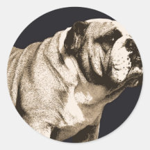 Bulldoggen-Geist Runde Aufkleber