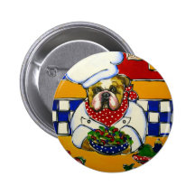 Bulldoggen-Koch Anstecknadelbuttons