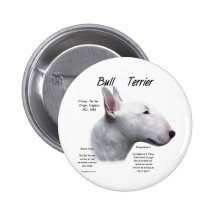 Bullterrier-(weißer) Geschichtsentwurf Anstecknadelbutton